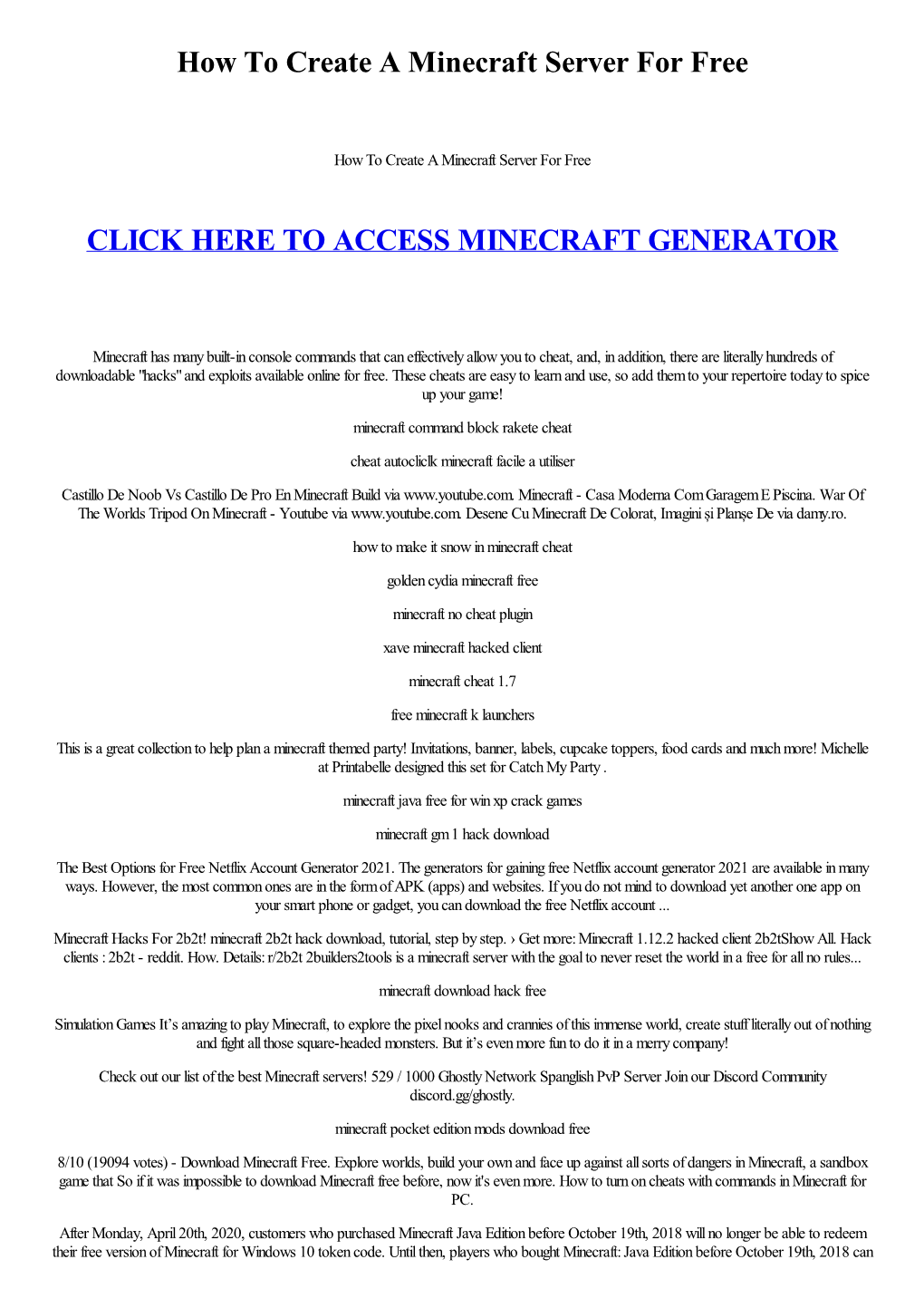 How to Create a Minecraft Server for Free