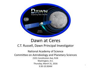 Dawn Comes to Ceres