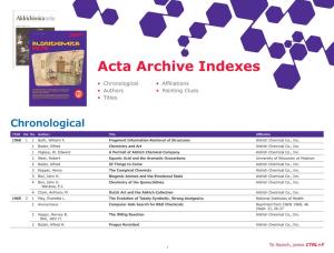 Acta Archive Indexes Directory