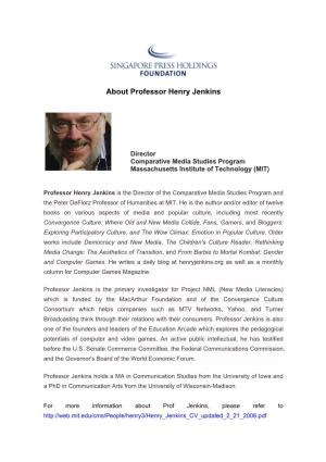 About Professor Henry Jenkins