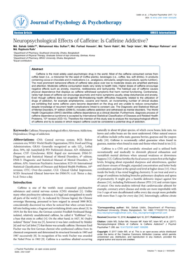 Neuropsychological Effects of Caffeine: Is Caffeine Addictive? Md