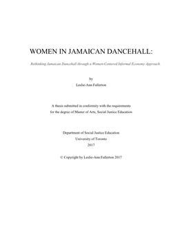 Women in Jamaican Dancehall