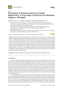 The Impact of Tourism Activity on Coastal Biodiversity: a Case Study at Praia Da Cova Redonda (Algarve—Portugal)