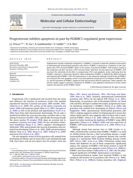 Progesterone Inhibits Apoptosis in Part by PGRMC1-Regulated Gene Expression