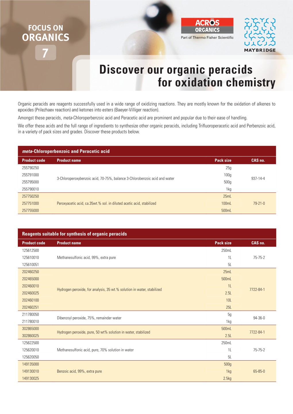 Discover Our Organic Peracids for Oxidation Chemistry
