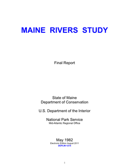 Maine Rivers Study