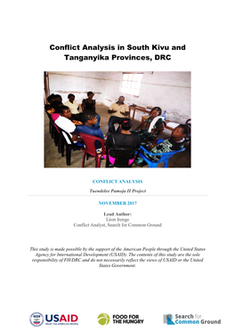 Conflict Analysis in South Kivu and Tanganyika Provinces, DRC
