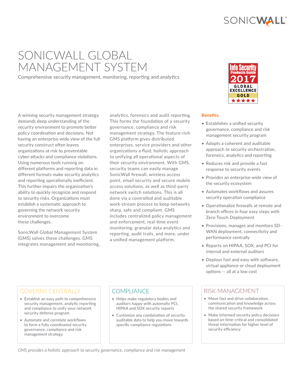 Datasheet: Sonicwall Global Management System