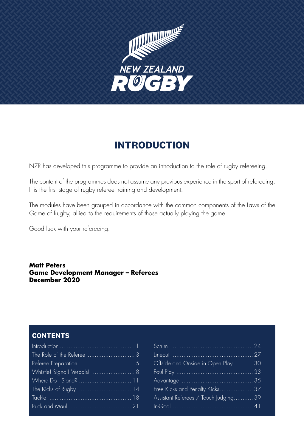 Introduction to Rugby Refereeing 1