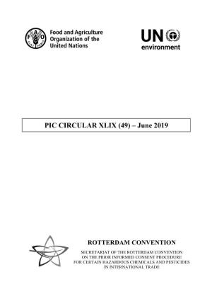 PIC CIRCULAR XLIX (49) – June 2019