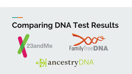 Comparing DNA Test Results Why Take a DNA Test? Family Legend