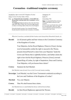 Coronation - Traditional Template Ceremony- 10 Pages Coronation - Traditional Template Ceremony