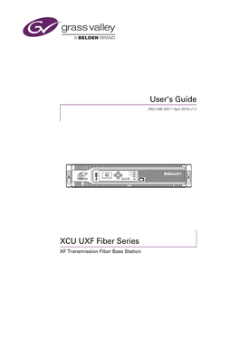 XCU UXF Fiber Series User's Guide
