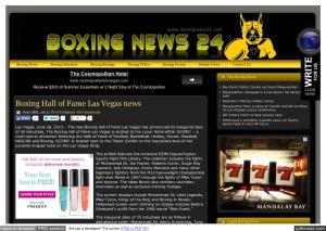 Boxing Hall of Fame Las Vegas News
