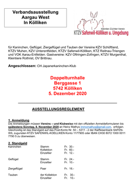 Doppelturnhalle Berggasse 1 5742 Kölliken 5. Dezember 2020