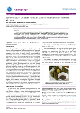 Ethnobotany of Colorant Plants in Ethnic Communities In