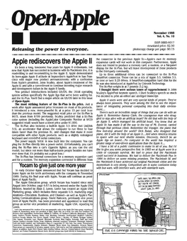 Apple Redl"Scovers the Apple II the Connector in the Previous Apple Iic-Apple's Own /Lc Memory