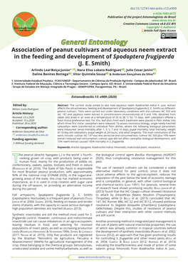 Association of Peanut Cultivars and Aqueous Neem Extract in the Feeding and Development of Spodoptera Frugiperda (J