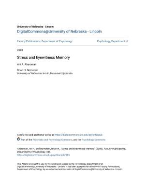 Stress and Eyewitness Memory