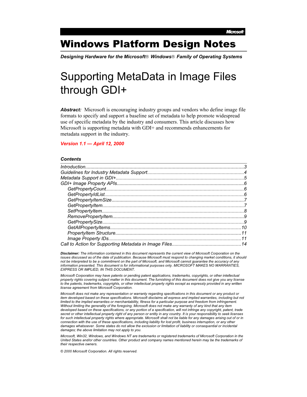 Supporting Metadata in Image Files Through GDI+