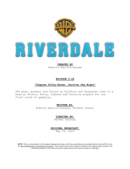 Riverdale | Dialogue Transcript | S3:E22