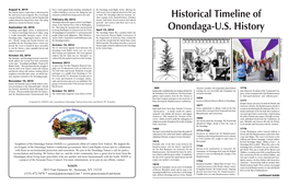 Historical Timeline of Onondaga-U.S. History