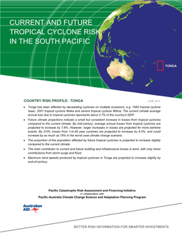 Current and Future Tropical Cyclone Risk in the South Pacific