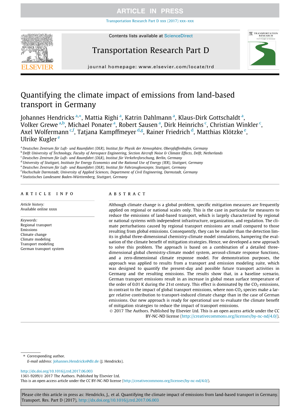 Quantifying the Climate Impact of Emissions from Land-Based