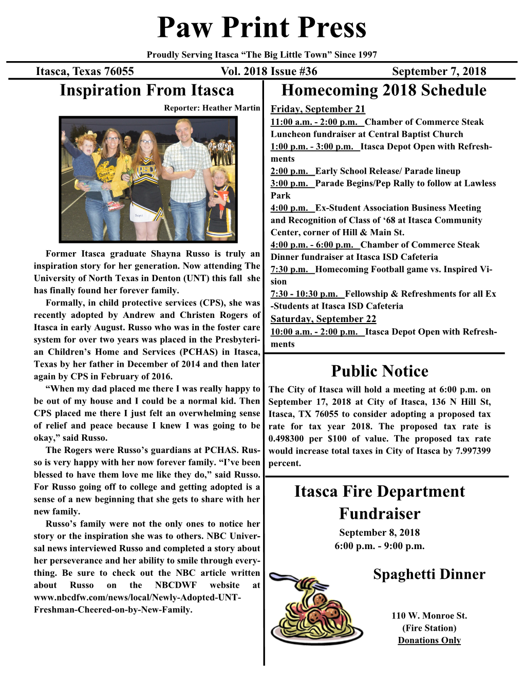 Issue 36, September 7, 2018