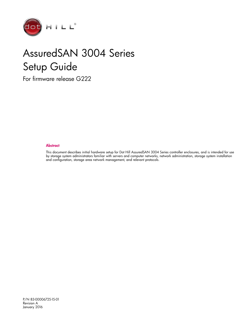 Assuredsan 3004 Series Setup Guide for Firmware Release G222