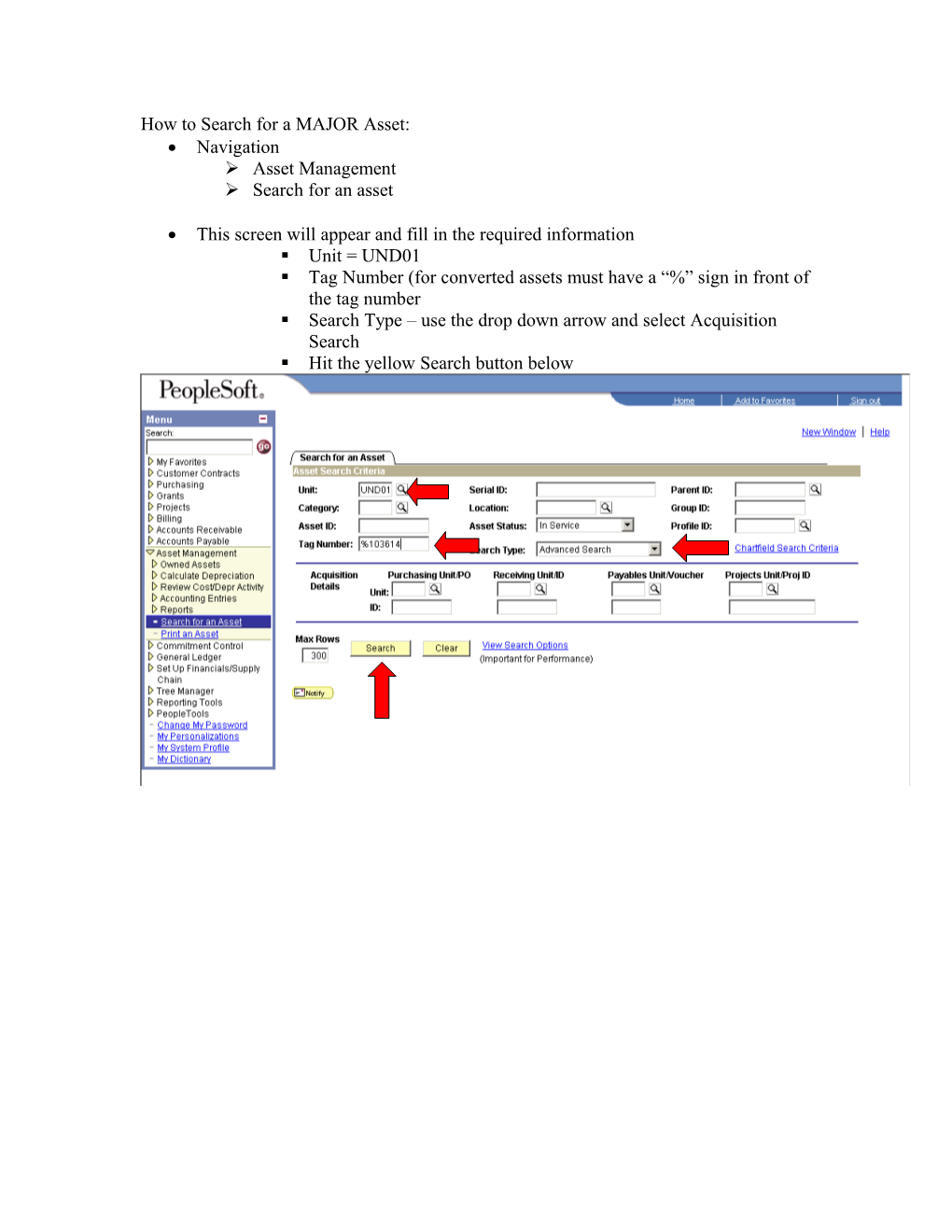 How to Search for an Asset