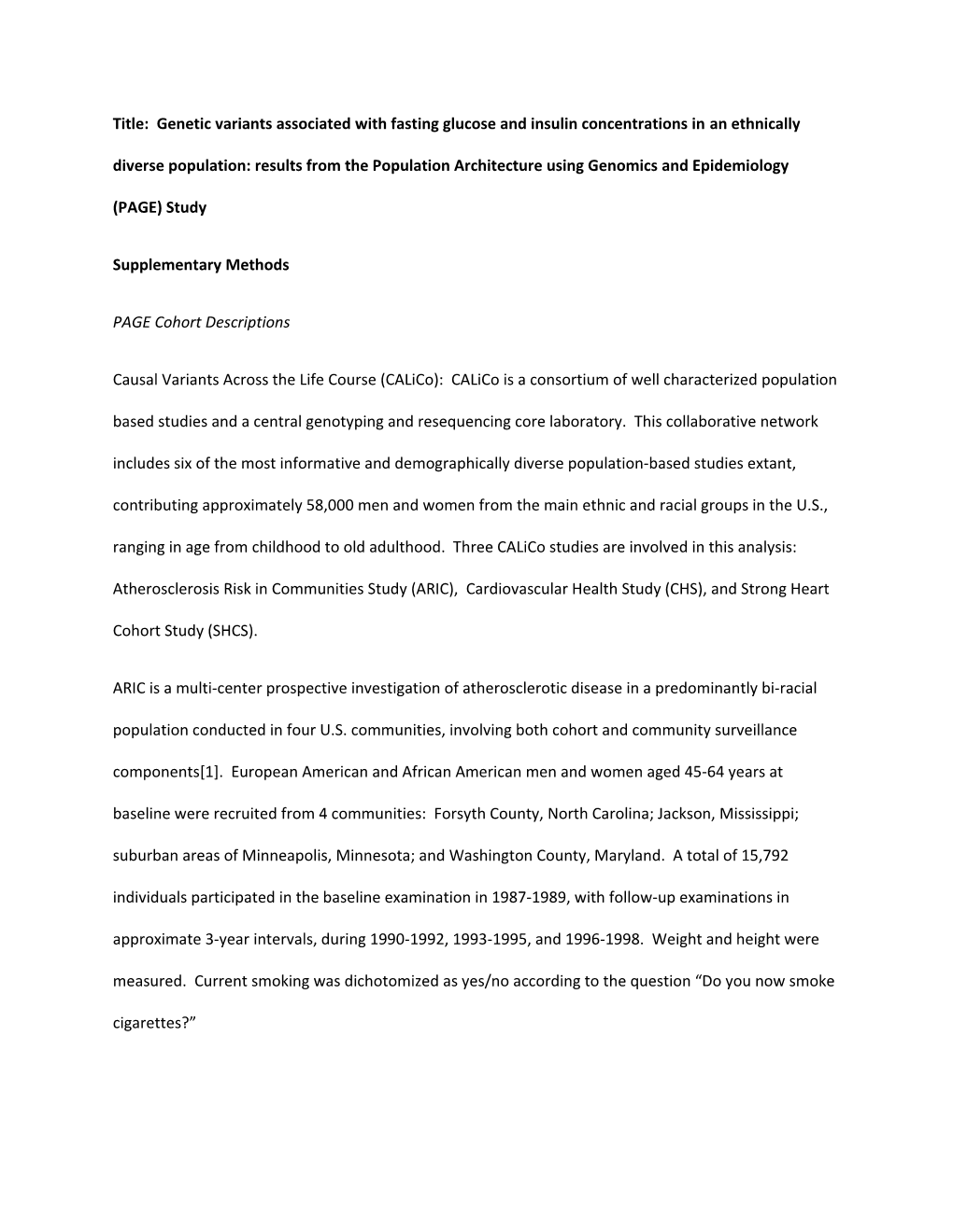 Title: Genetic Variants Associated with Fasting Glucose and Insulin Concentrations In