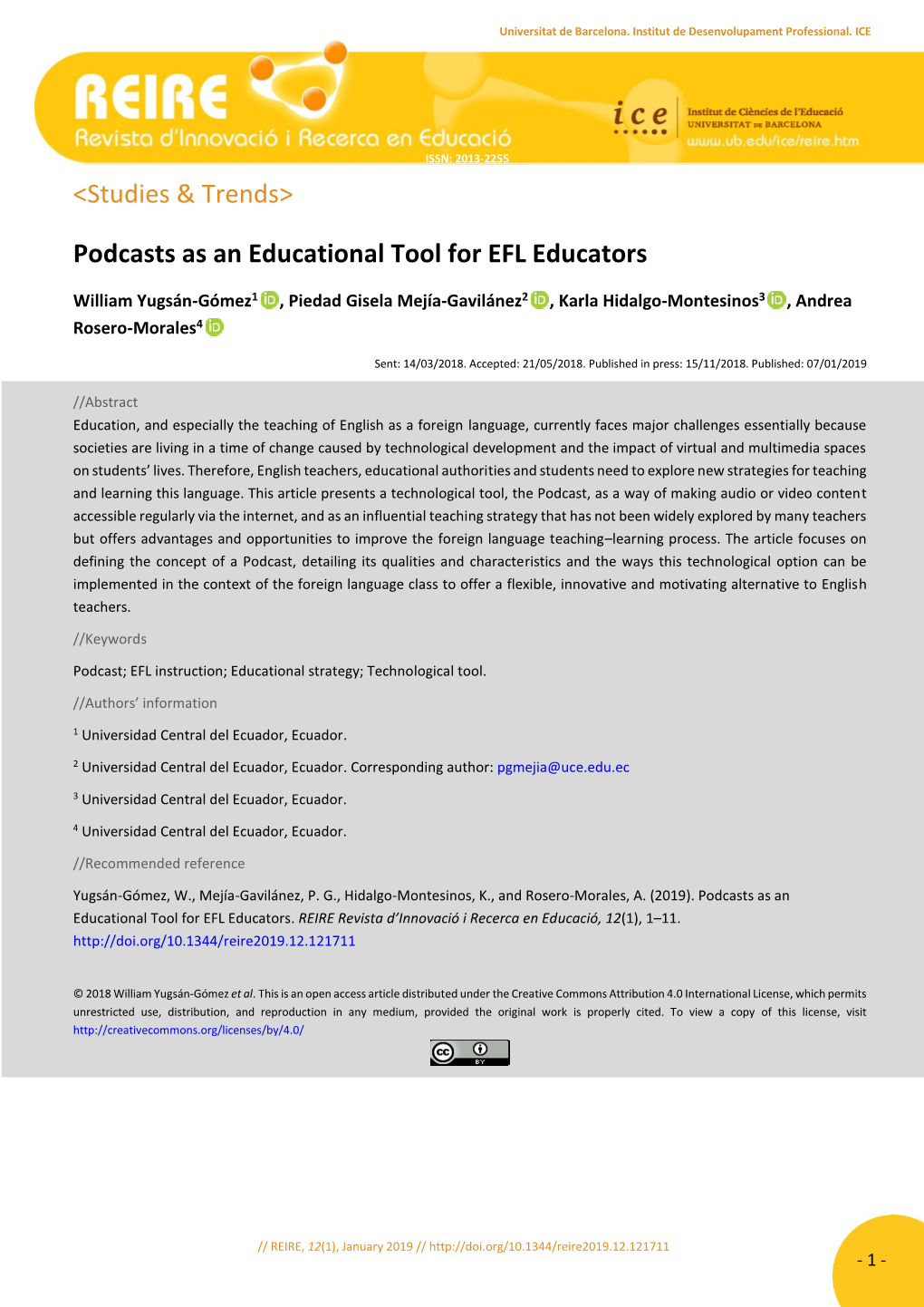 Podcasts As an Educational Tool for EFL Educators
