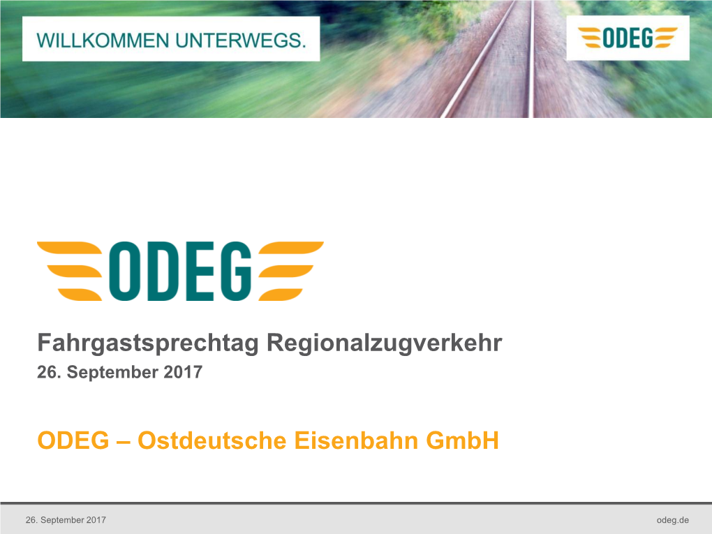 Fahrgastsprechtag Regionalzugverkehr ODEG