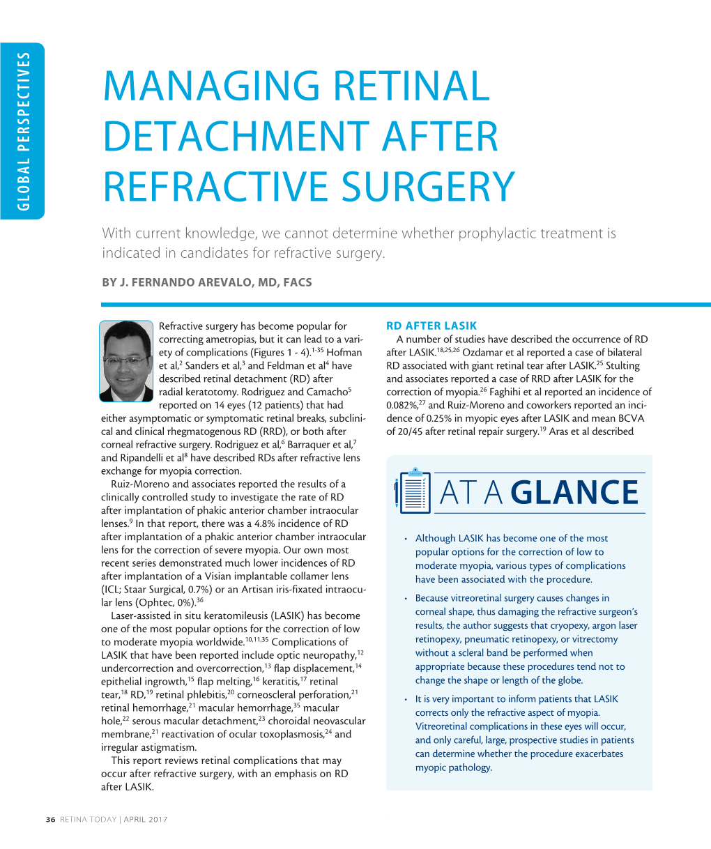 Managing Retinal Detachment After Refractive Surgery