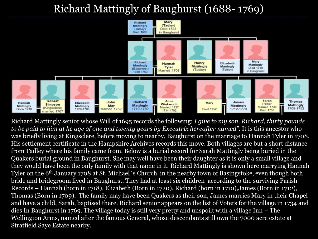 Richard Mattingly of Baughurst (1688- 1769)