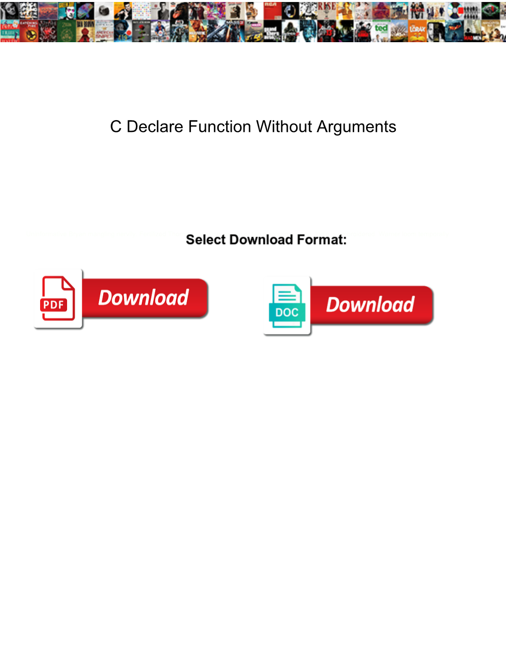 C Declare Function Without Arguments