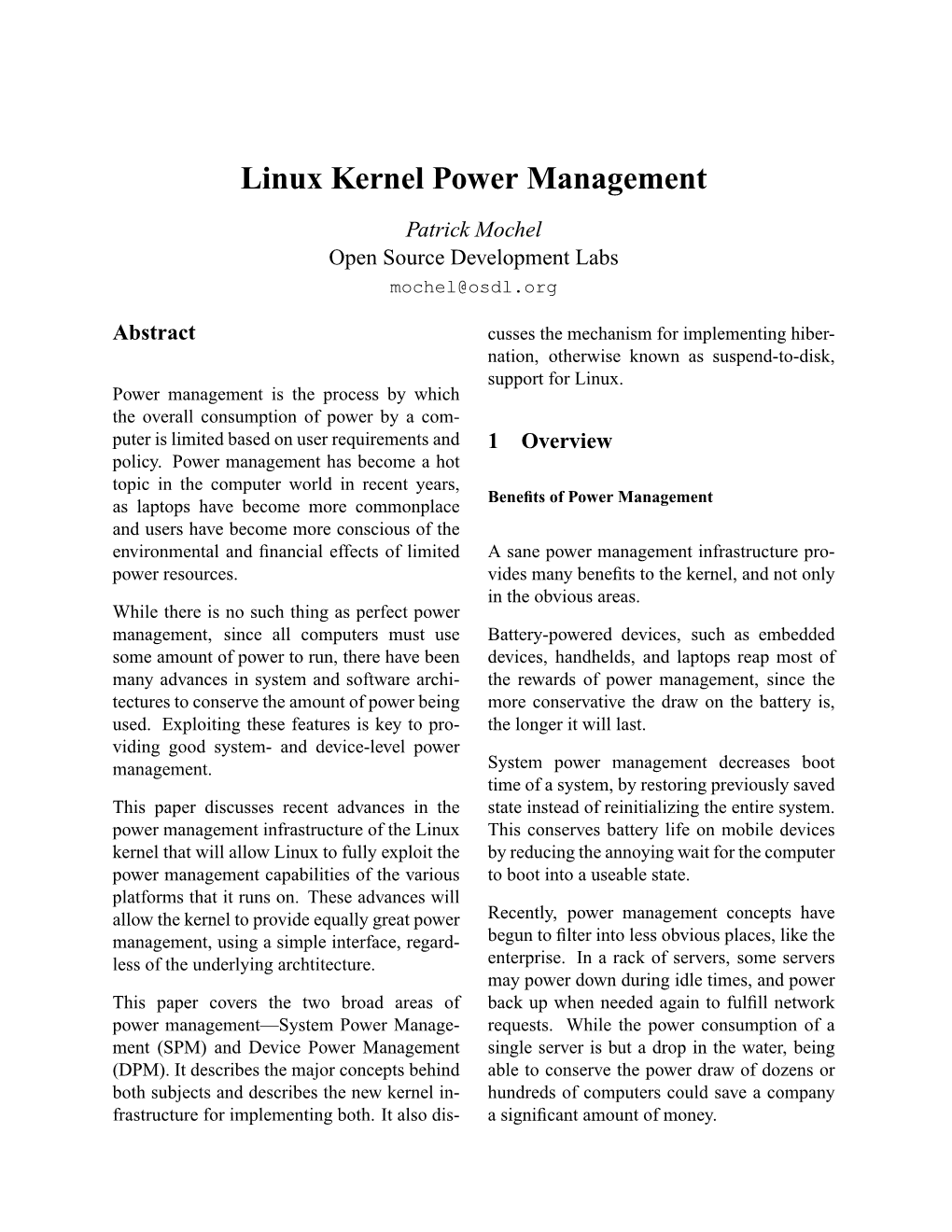 Linux Kernel Power Management