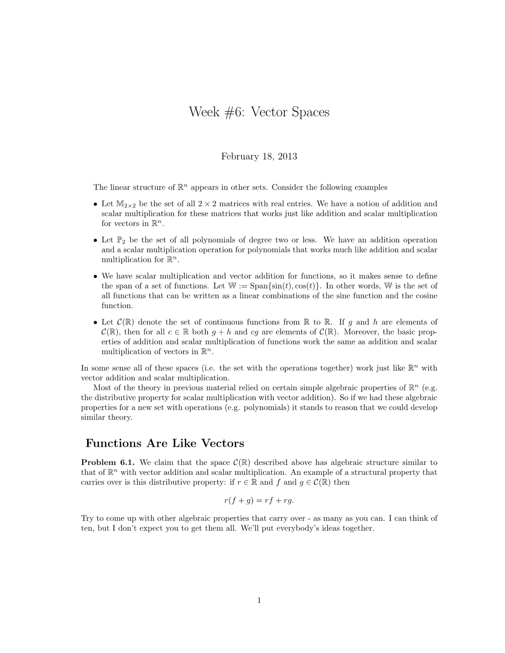 Vector Spaces