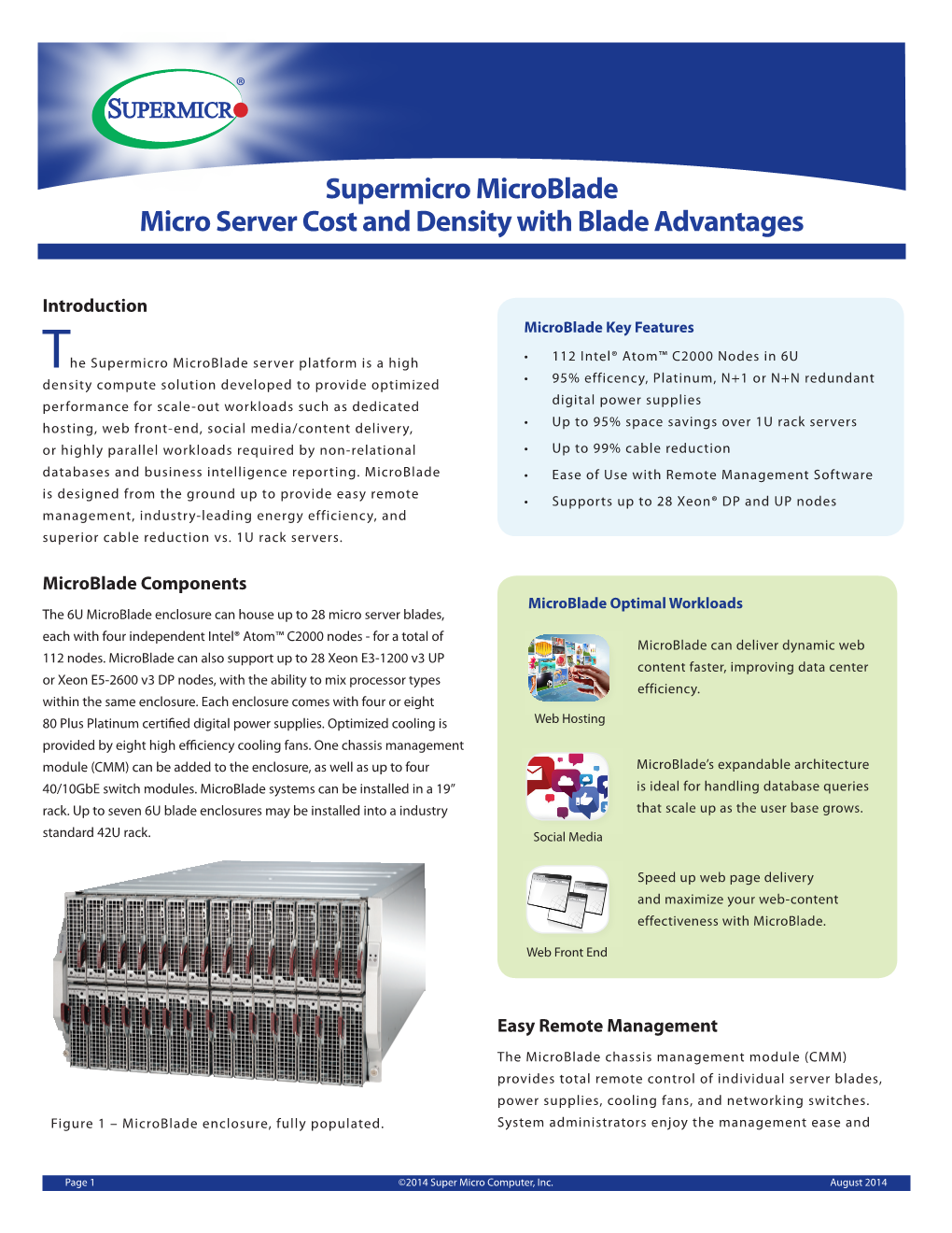 The Supermicro Microblade Server Platform Is a High