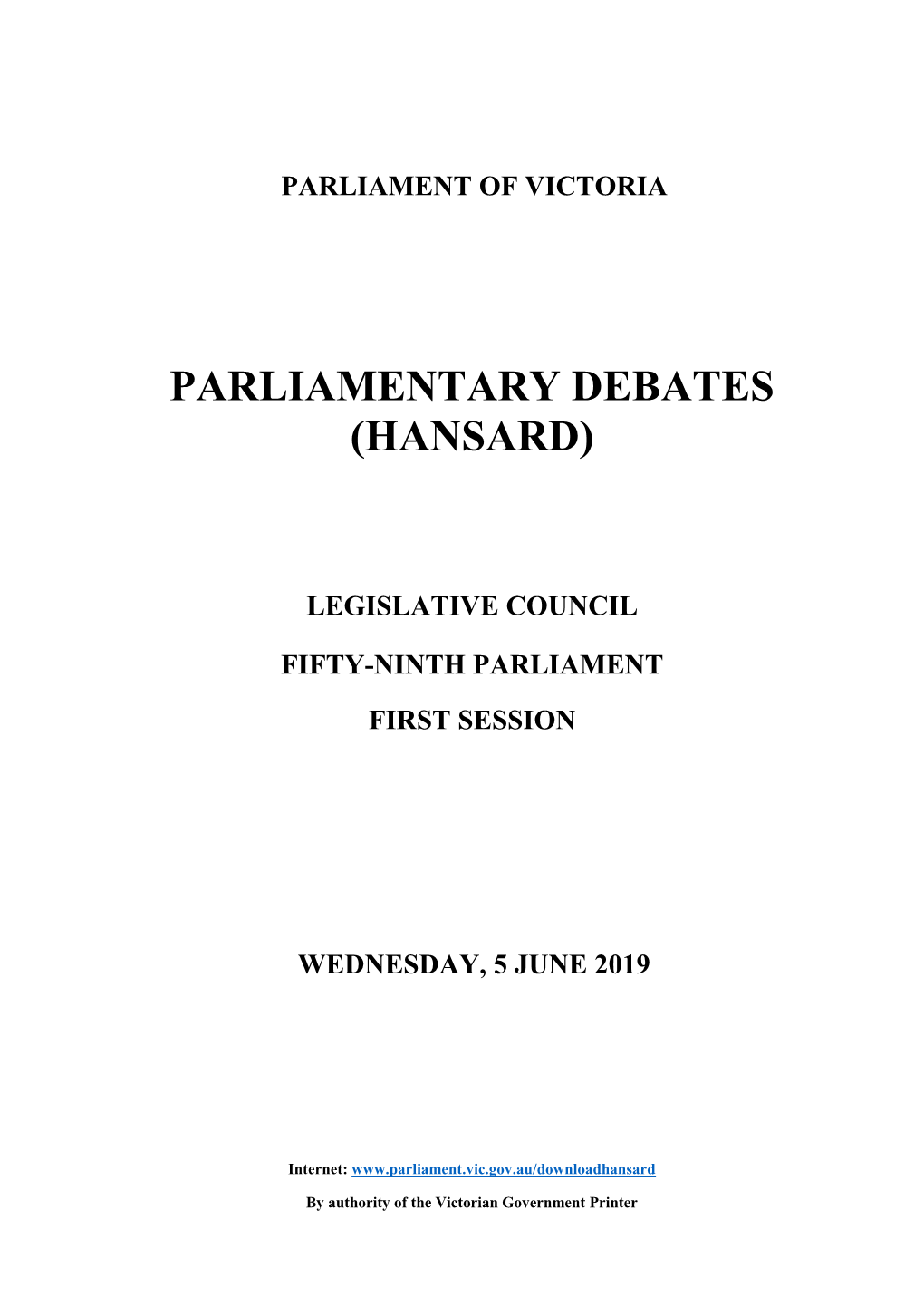 Parliamentary Debates (Hansard)