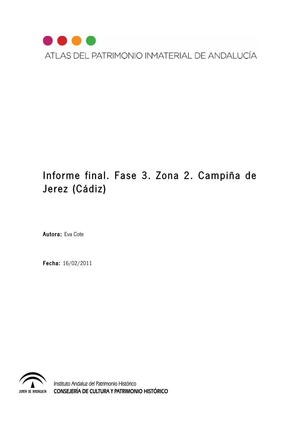 Informe Final. Fase 3. Zona 2. Campiña De Jerez (Cádiz)