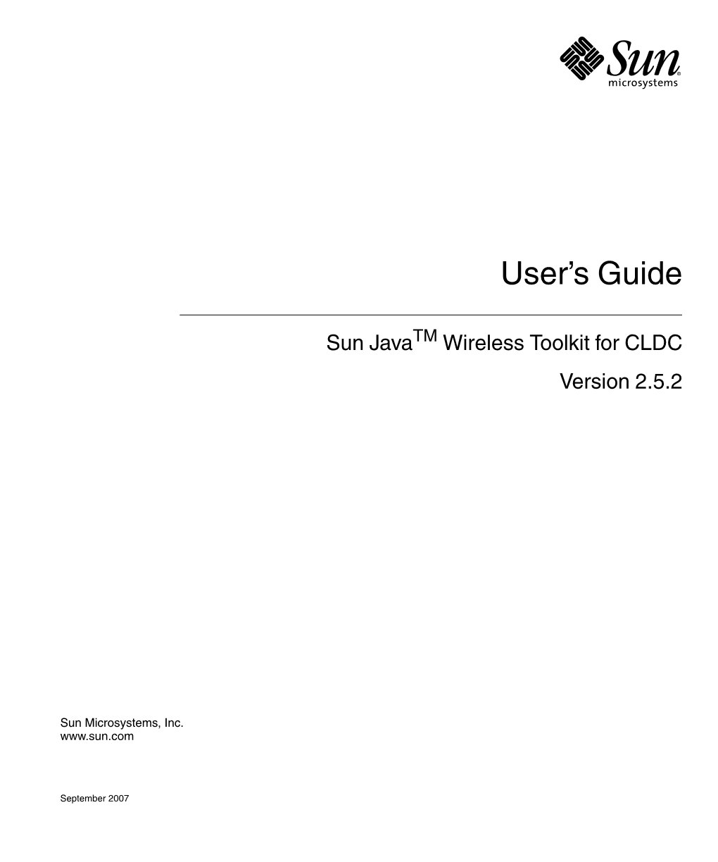 Sun Java Wireless Toolkit for CLDC User's Guide