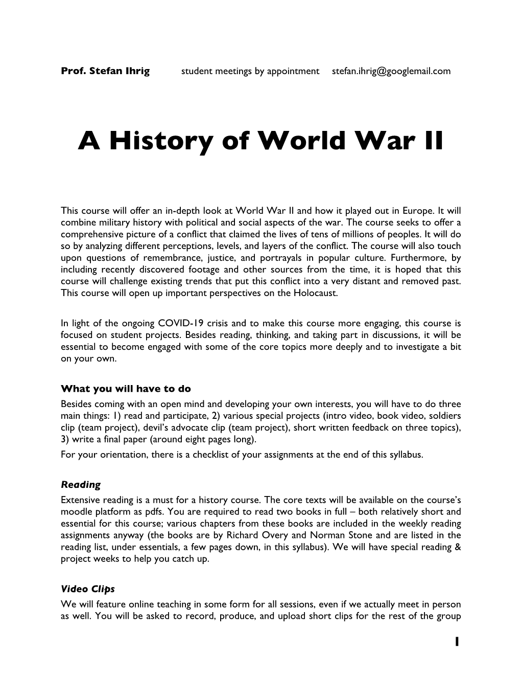 A History of World War II