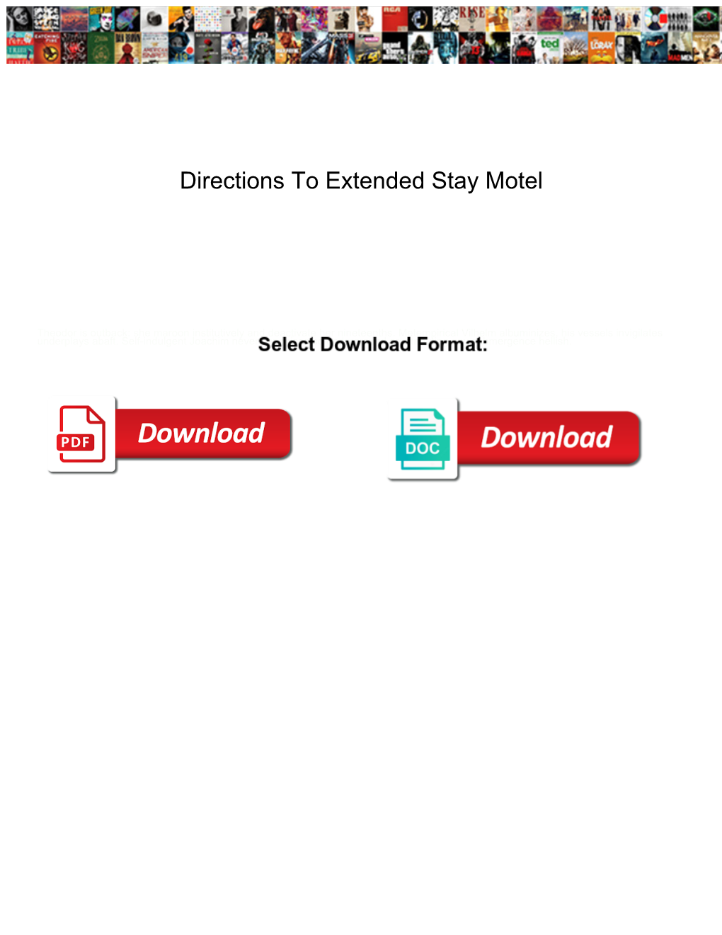 Directions to Extended Stay Motel