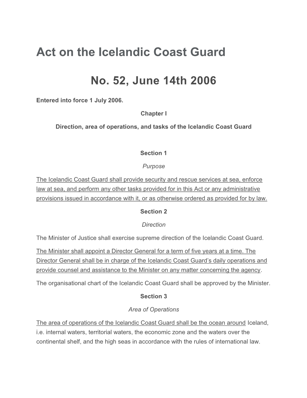 Act on the Icelandic Coast Guard