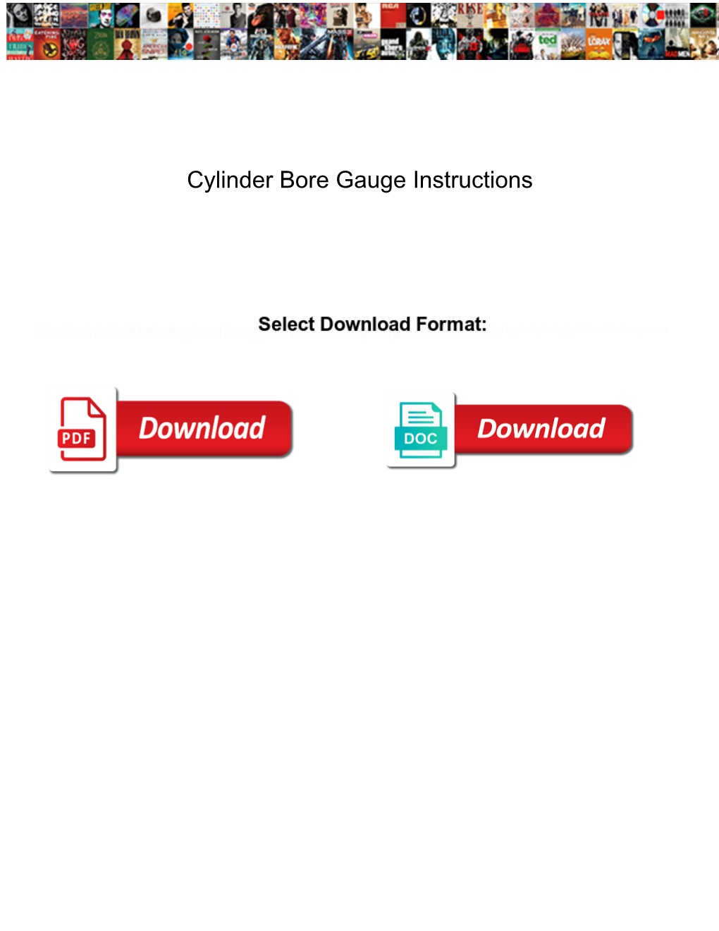 Cylinder Bore Gauge Instructions