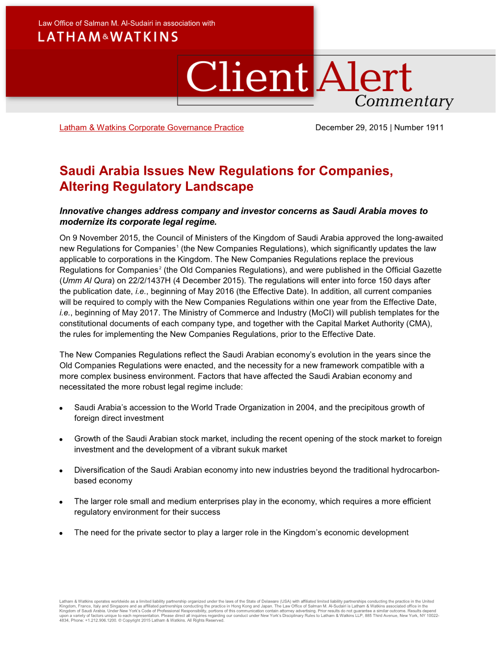 Saudi Arabia Issues New Regulations for Companies, Altering Regulatory Landscape