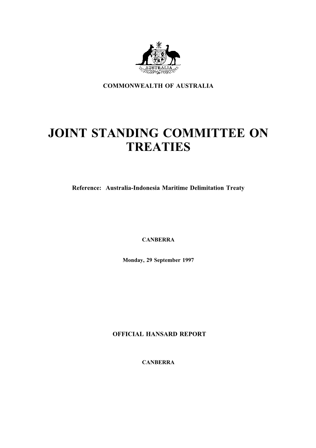 Joint Standing Committee on Treaties