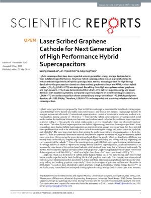 Laser Scribed Graphene Cathode for Next Generation of High